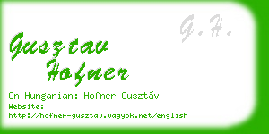 gusztav hofner business card